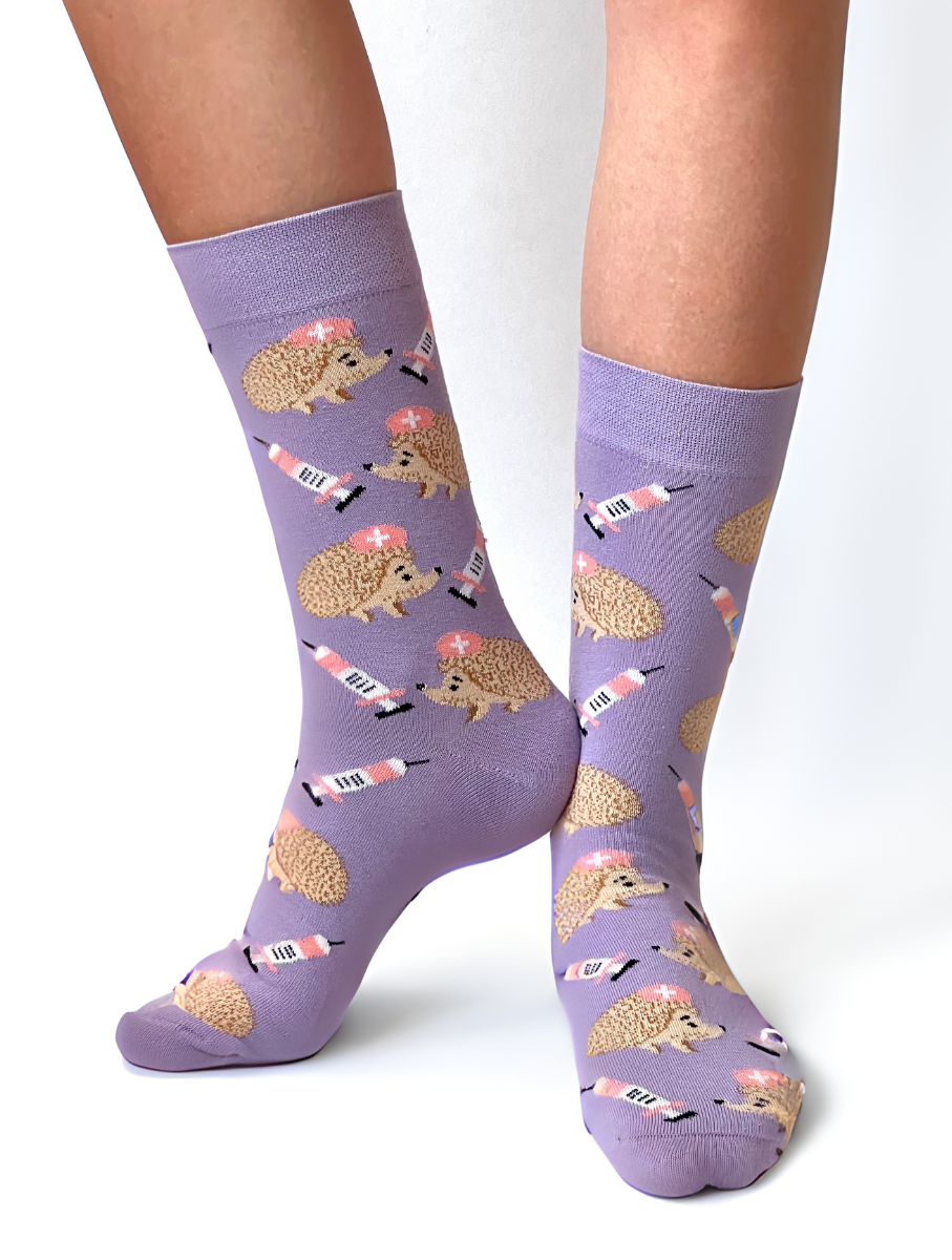 Hedgehog Socks Lilac/Purple