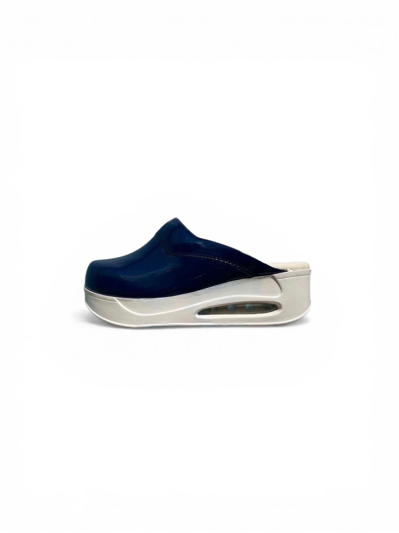 Airmeds solid dark blue lacquer clogs